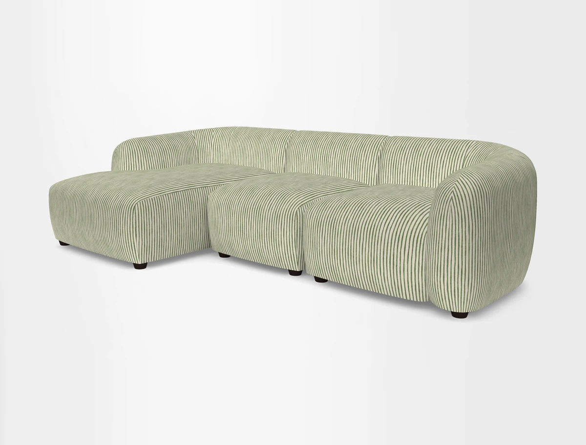 Form modular chaise sofa LHF in Harpers Bazaar Spheres Artists Peony