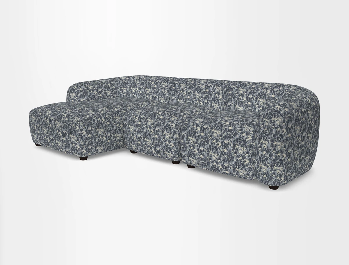 Form modular chaise sofa LHF in Harpers Bazaar Spheres Artists Peony