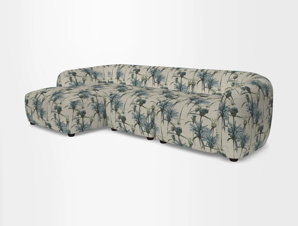 Form modular chaise sofa LHF in Harpers Bazaar Spheres Artists Peony