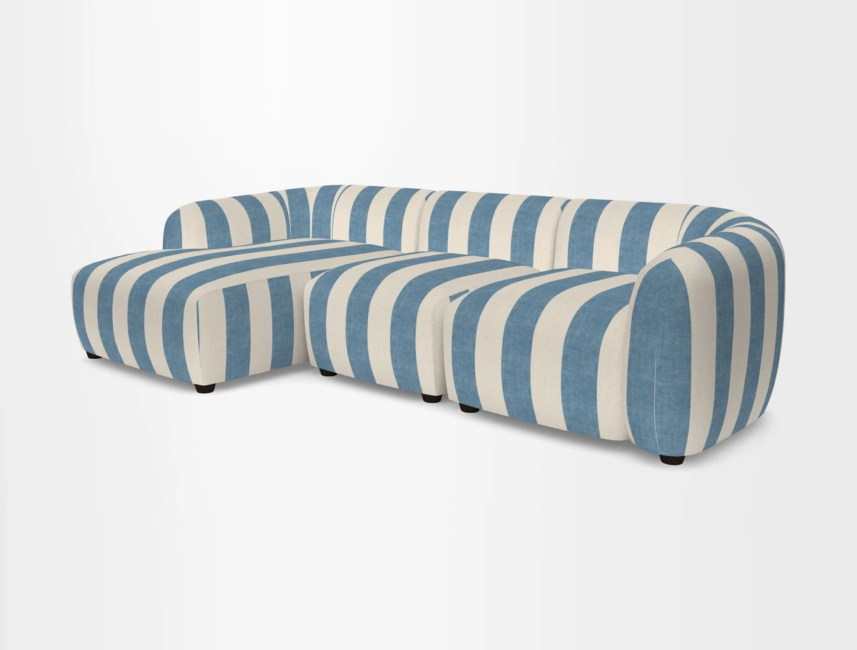 Form modular chaise sofa LHF in Harpers Bazaar Spheres Artists Peony