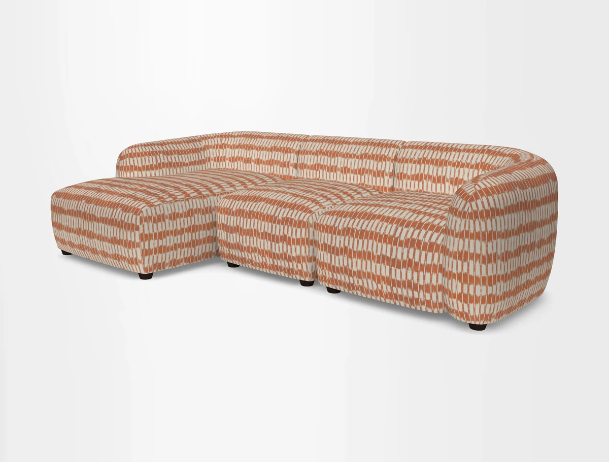 Form modular chaise sofa LHF in Harpers Bazaar Spheres Artists Peony
