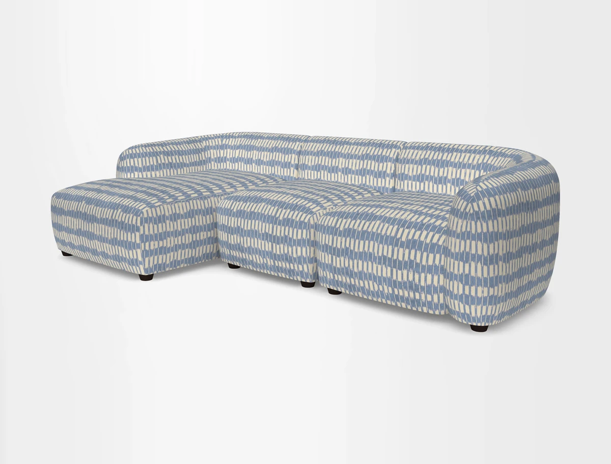Form modular chaise sofa LHF in Harpers Bazaar Spheres Artists Peony