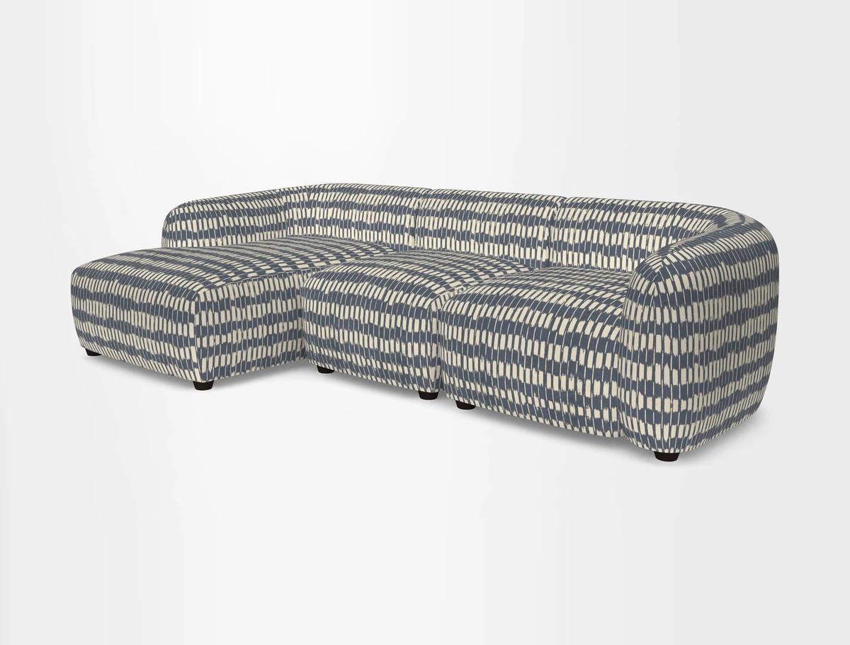 Form modular chaise sofa LHF in Harpers Bazaar Spheres Artists Peony