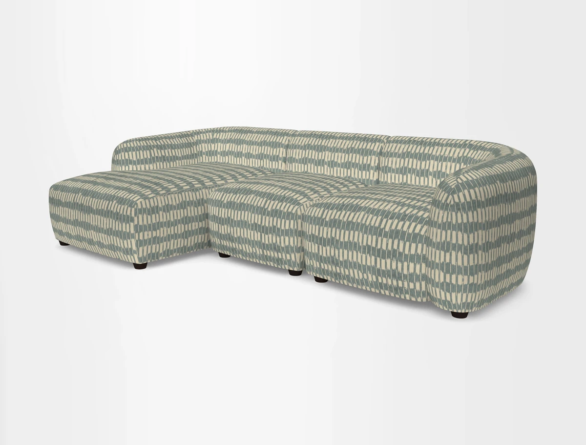 Form modular chaise sofa LHF in Harpers Bazaar Spheres Artists Peony