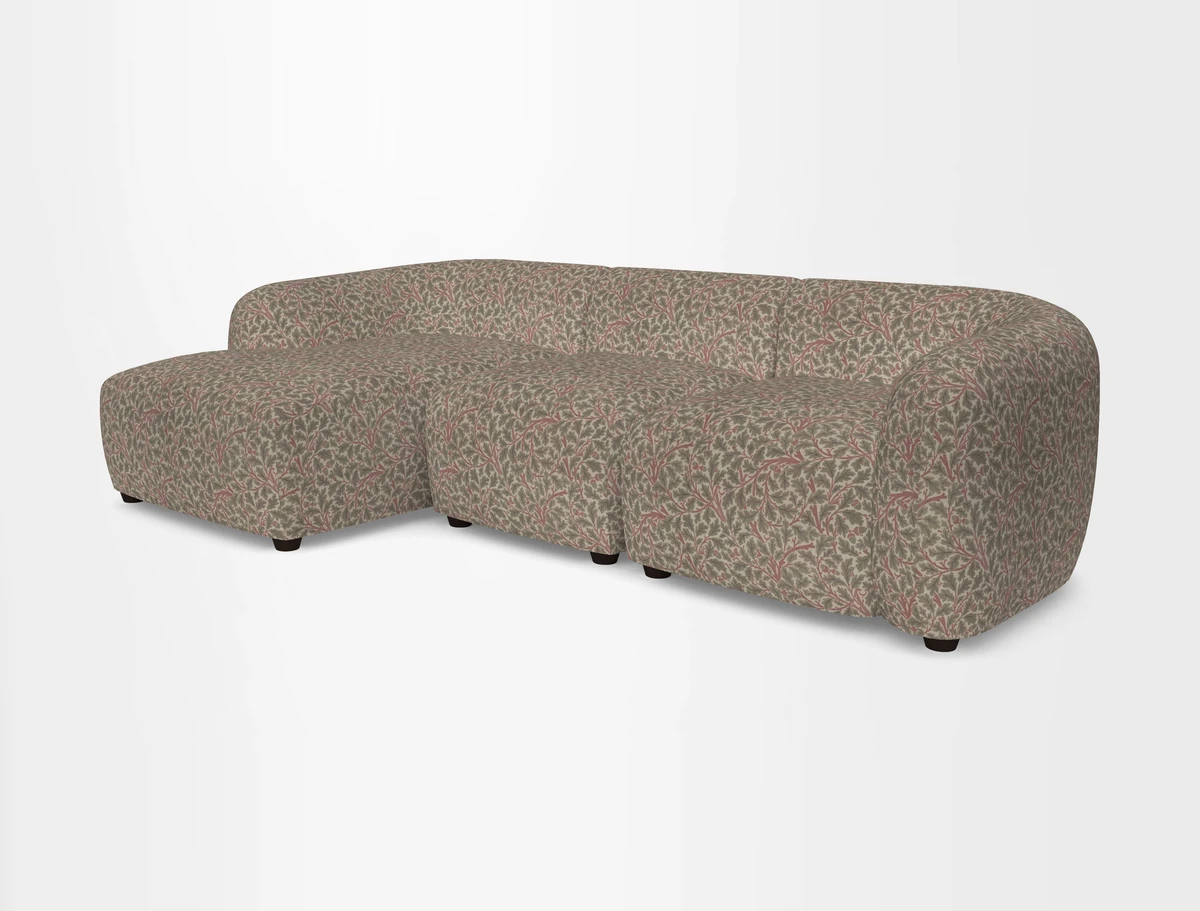 Form modular chaise sofa LHF in Harpers Bazaar Spheres Artists Peony