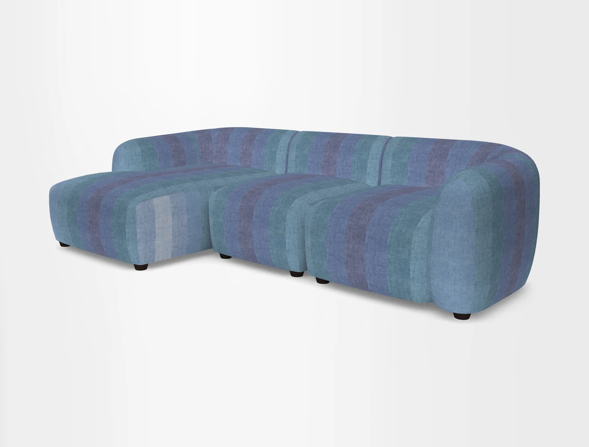 Form modular chaise sofa LHF in Harpers Bazaar Spheres Artists Peony