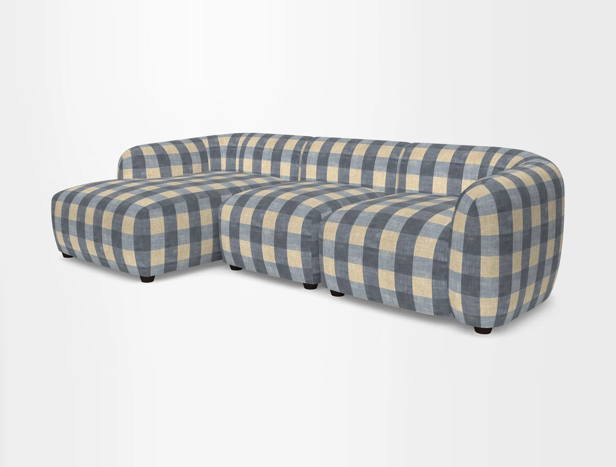 Form modular chaise sofa LHF in Harpers Bazaar Spheres Artists Peony
