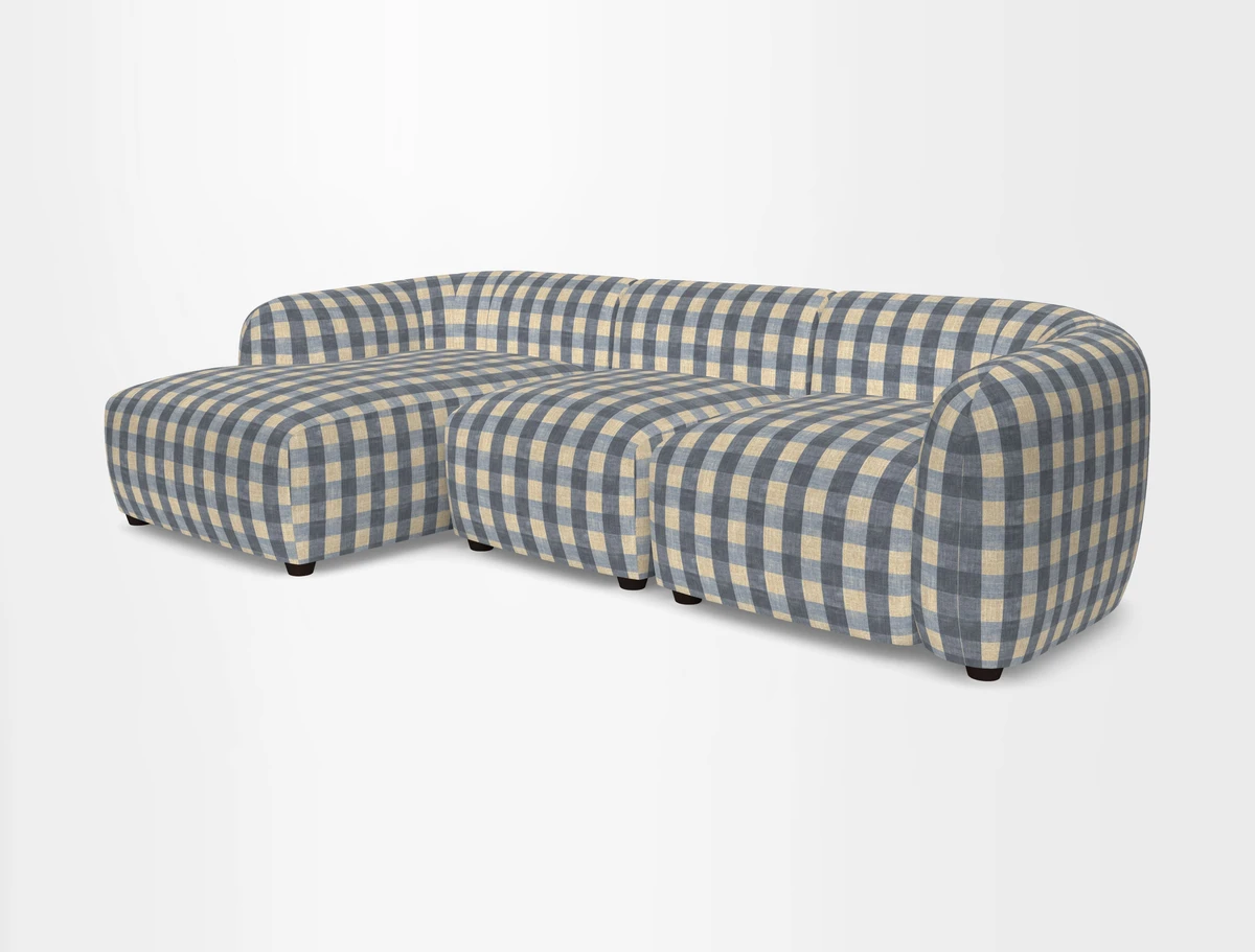 Form modular chaise sofa LHF in Harpers Bazaar Spheres Artists Peony