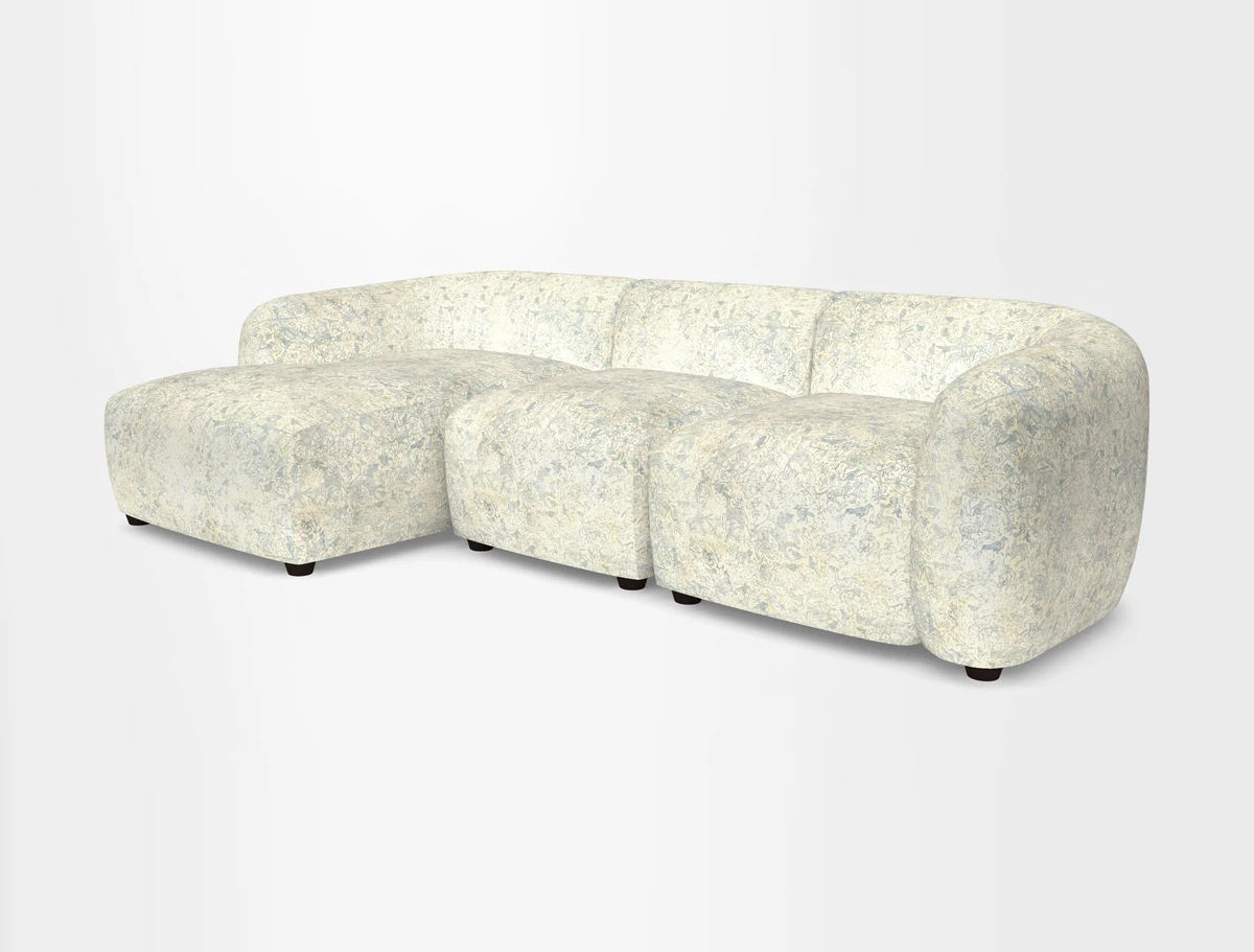 Form modular chaise sofa LHF in Harpers Bazaar Spheres Artists Peony
