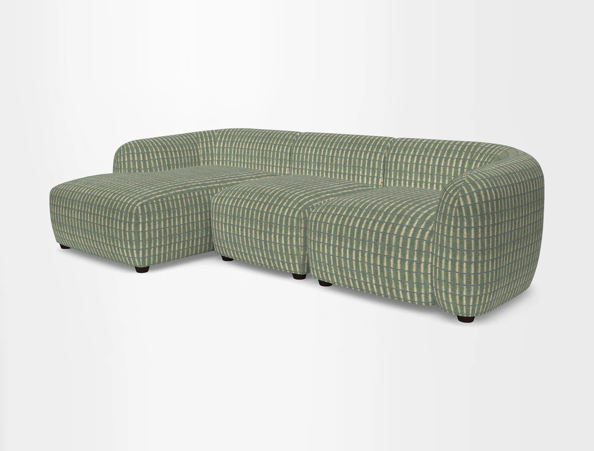 Form modular chaise sofa LHF in Harpers Bazaar Spheres Artists Peony