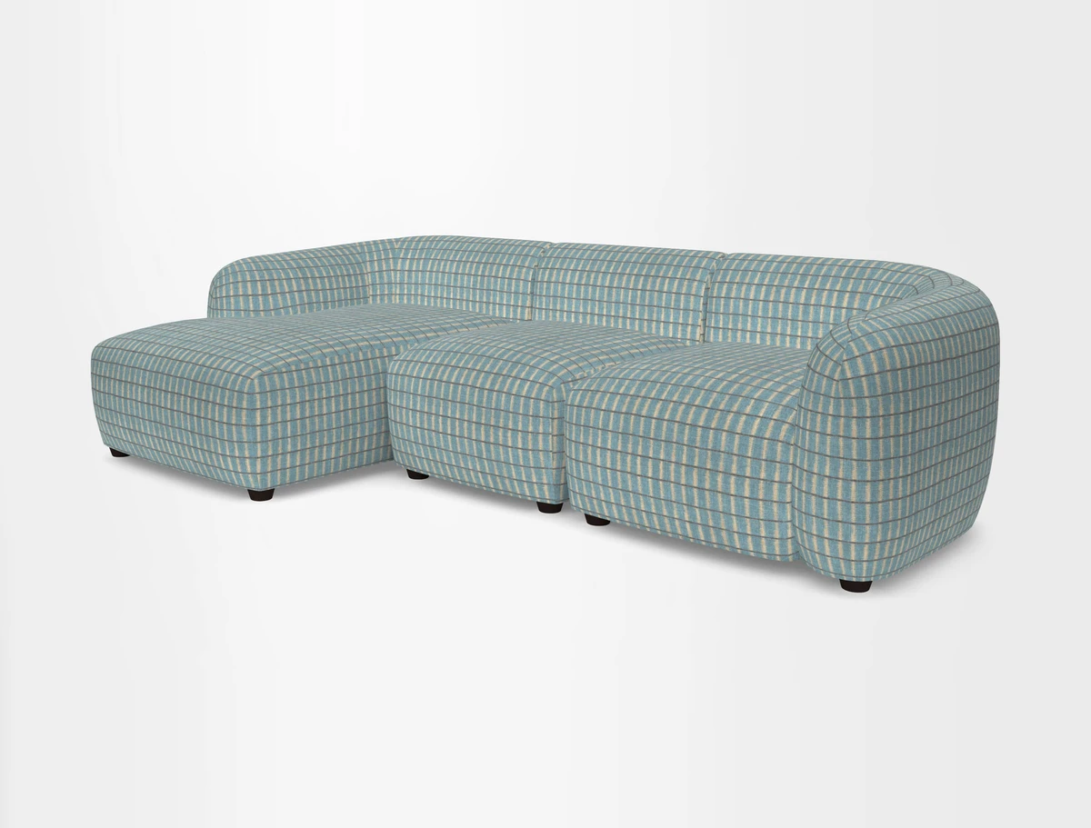 Form modular chaise sofa LHF in Harpers Bazaar Spheres Artists Peony