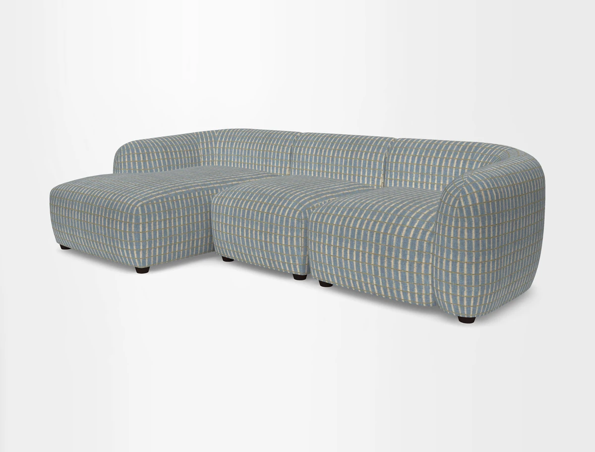Form modular chaise sofa LHF in Harpers Bazaar Spheres Artists Peony