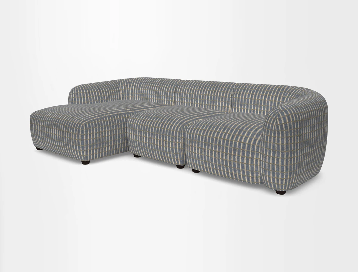 Form modular chaise sofa LHF in Harpers Bazaar Spheres Artists Peony