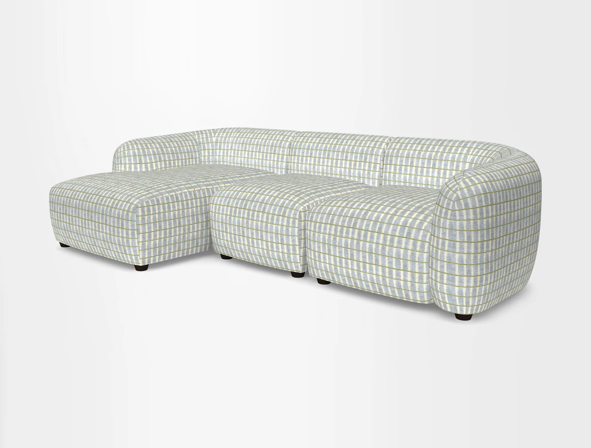 Form modular chaise sofa LHF in Harpers Bazaar Spheres Artists Peony