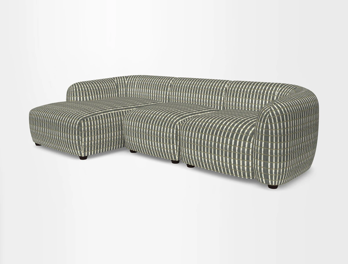 Form modular chaise sofa LHF in Harpers Bazaar Spheres Artists Peony