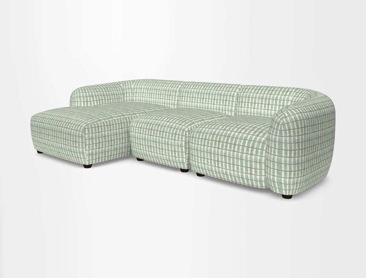 Form modular chaise sofa LHF in Harpers Bazaar Spheres Artists Peony