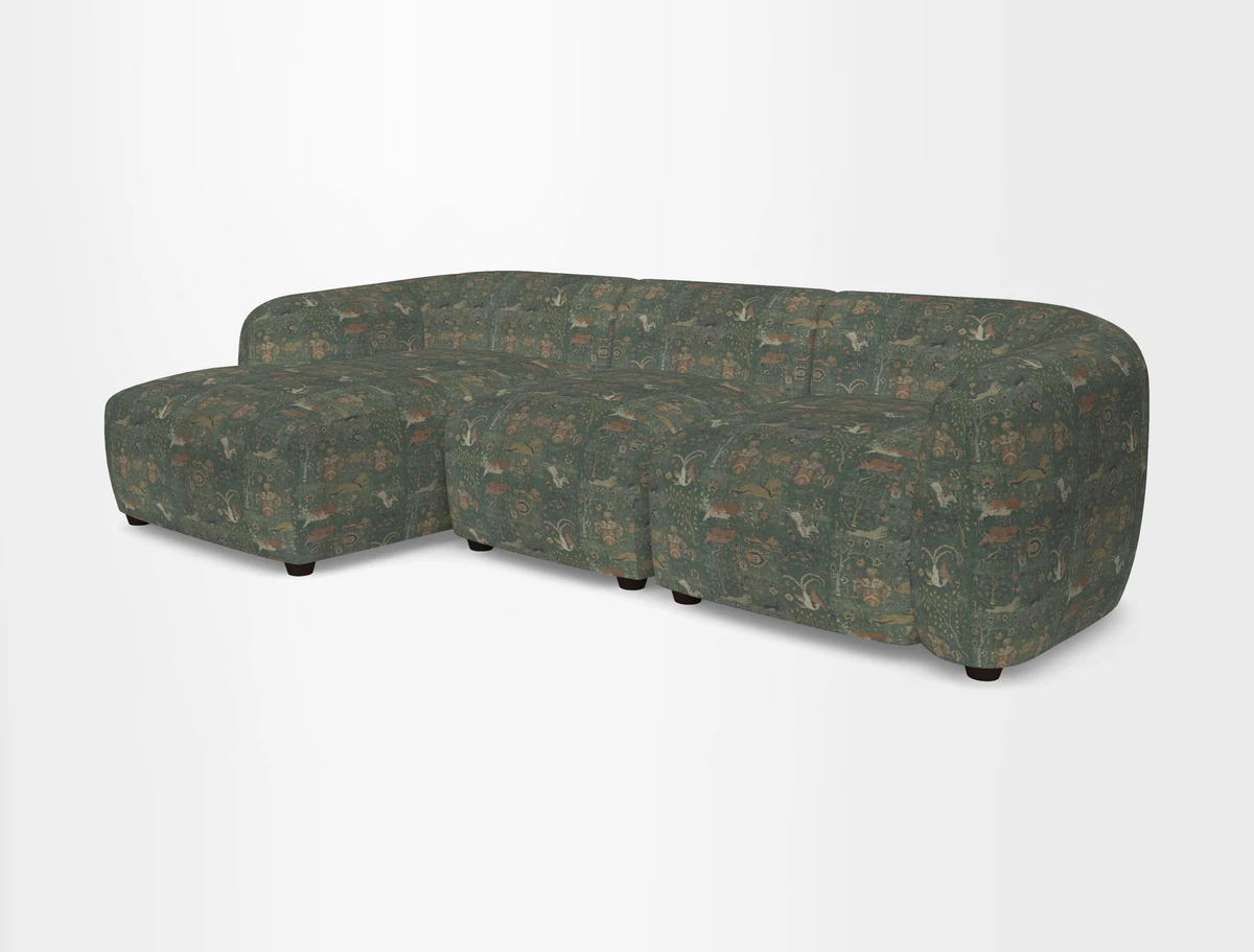 Form modular chaise sofa LHF in Harpers Bazaar Spheres Artists Peony