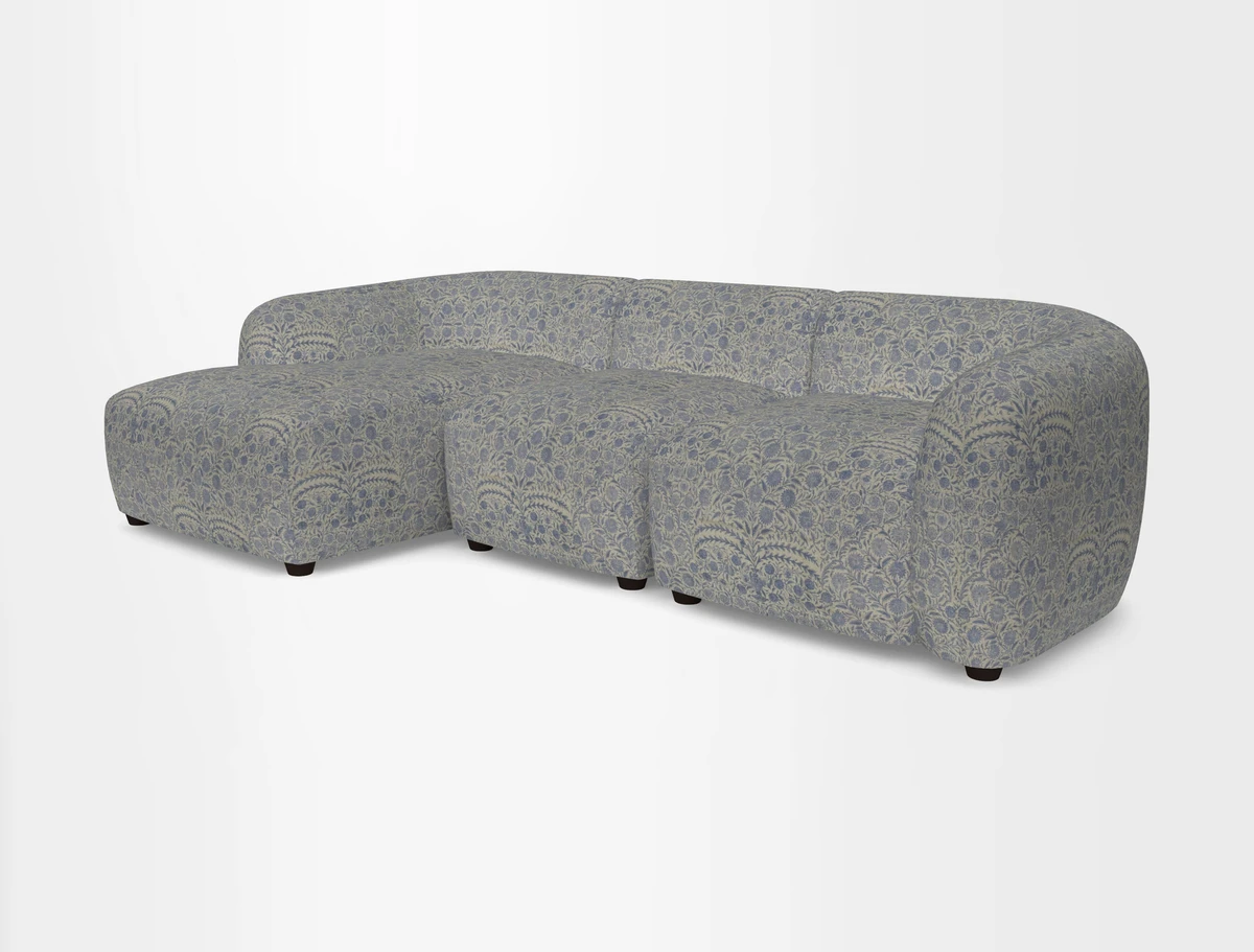 Form modular chaise sofa LHF in Harpers Bazaar Spheres Artists Peony