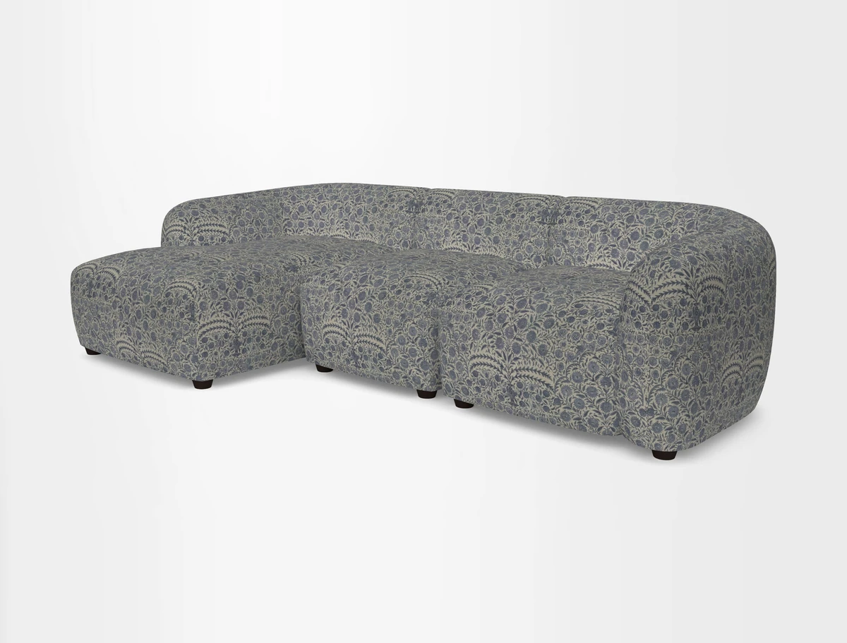 Form modular chaise sofa LHF in Harpers Bazaar Spheres Artists Peony