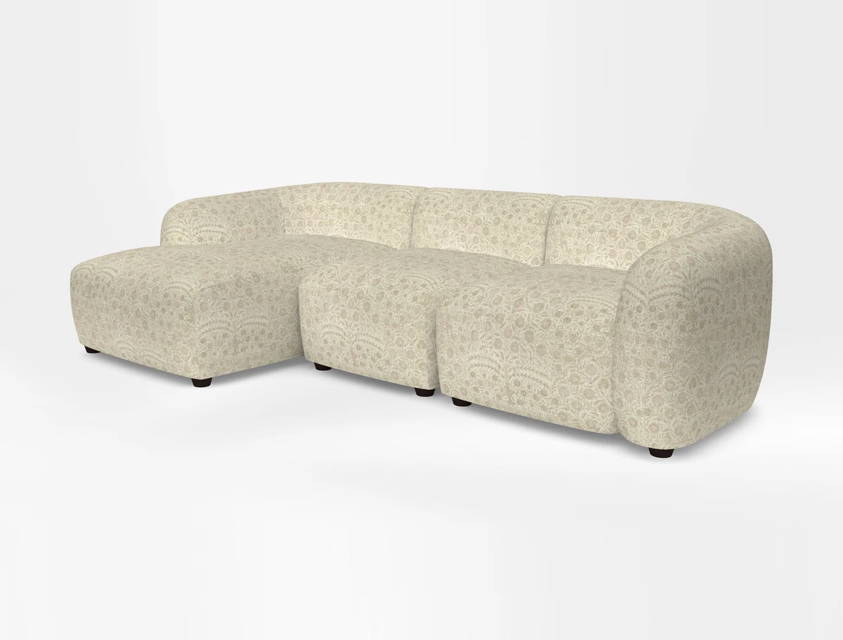 Form modular chaise sofa LHF in Harpers Bazaar Spheres Artists Peony