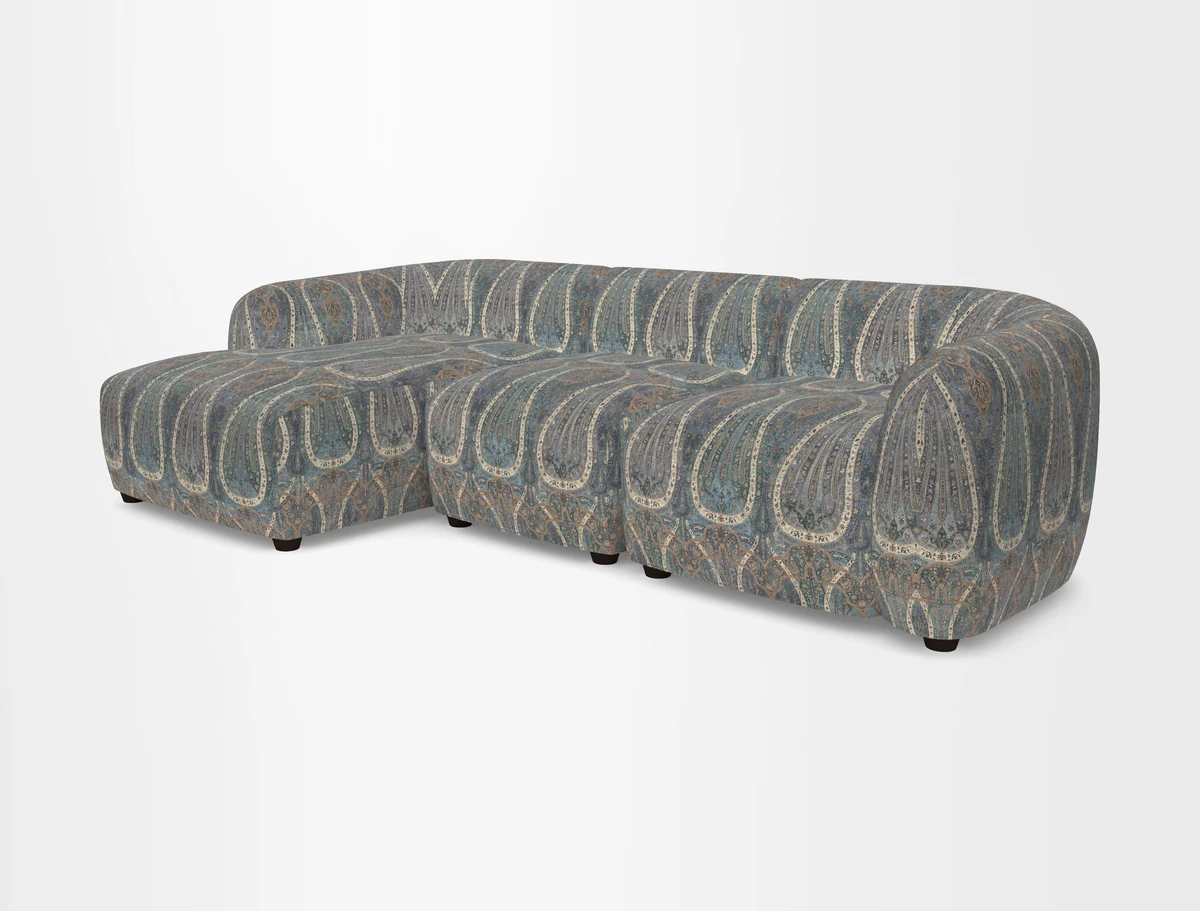 Form modular chaise sofa LHF in Harpers Bazaar Spheres Artists Peony