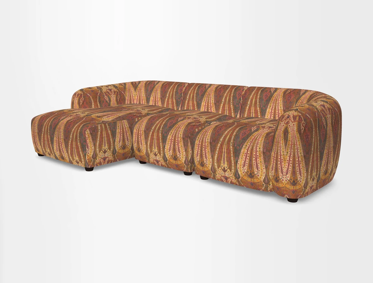 Form modular chaise sofa LHF in Harpers Bazaar Spheres Artists Peony