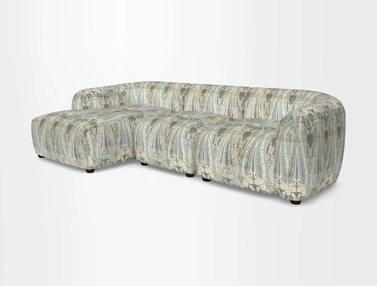 Form modular chaise sofa LHF in Harpers Bazaar Spheres Artists Peony