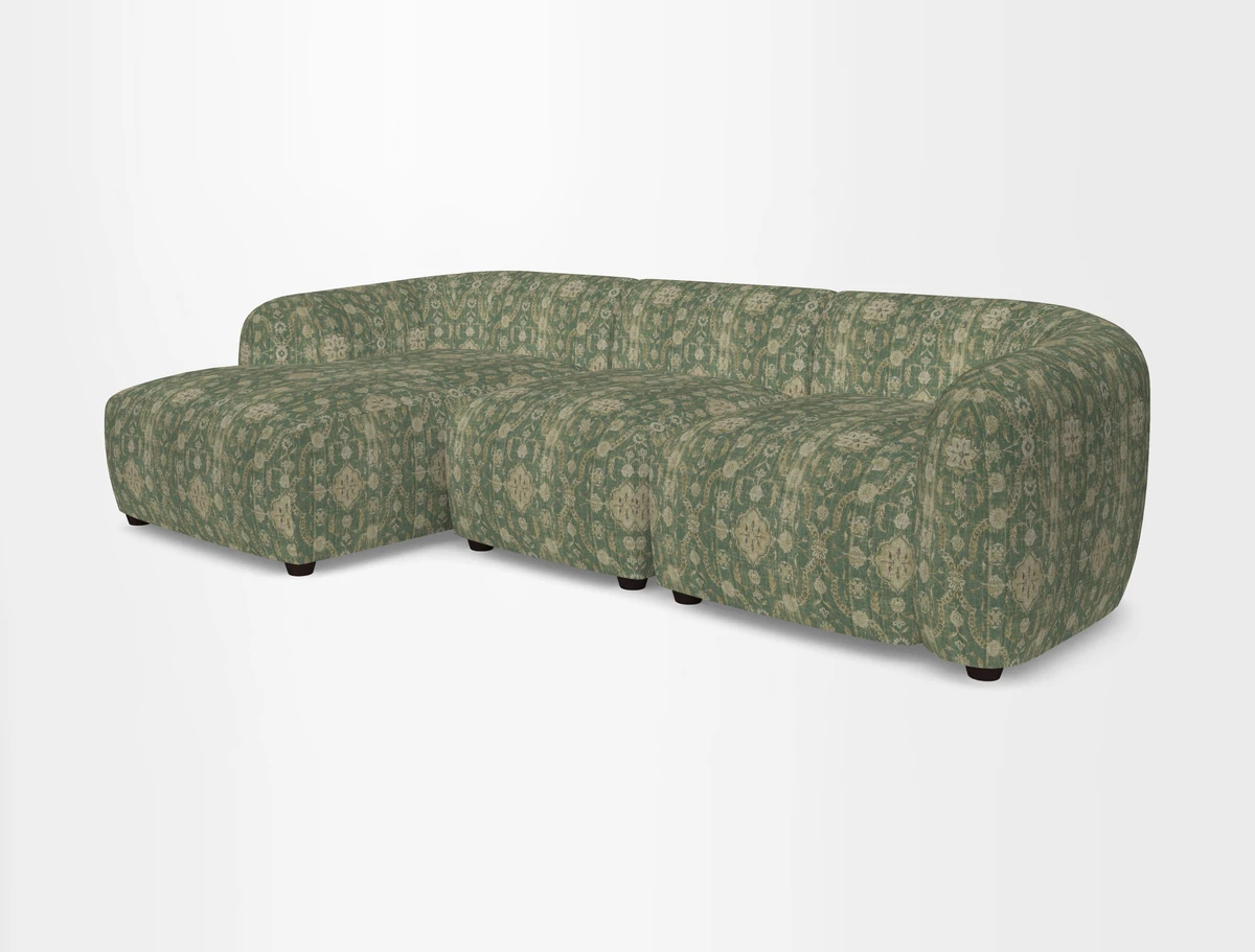 Form modular chaise sofa LHF in Harpers Bazaar Spheres Artists Peony