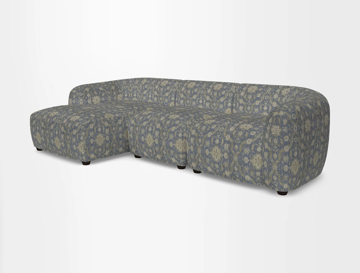 Form modular chaise sofa LHF in Harpers Bazaar Spheres Artists Peony