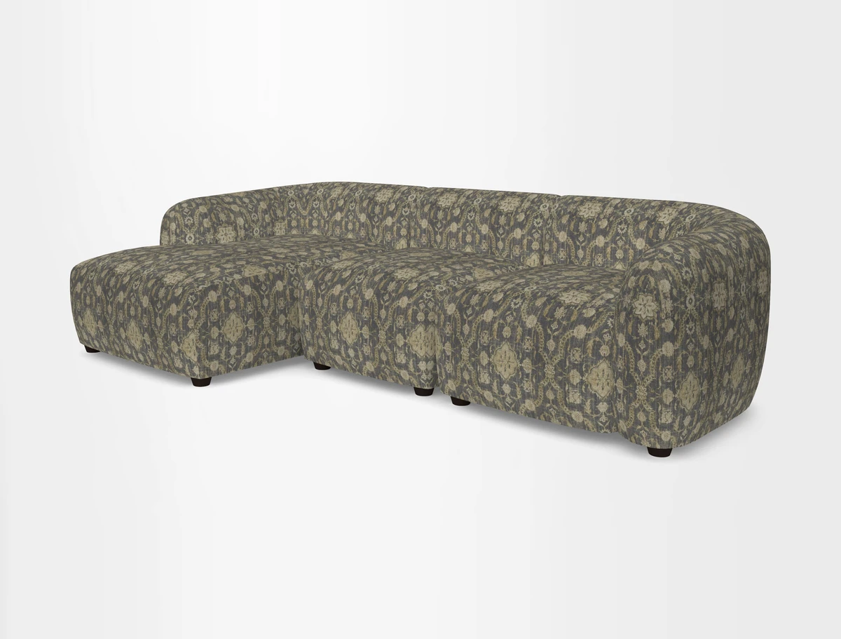 Form modular chaise sofa LHF in Harpers Bazaar Spheres Artists Peony