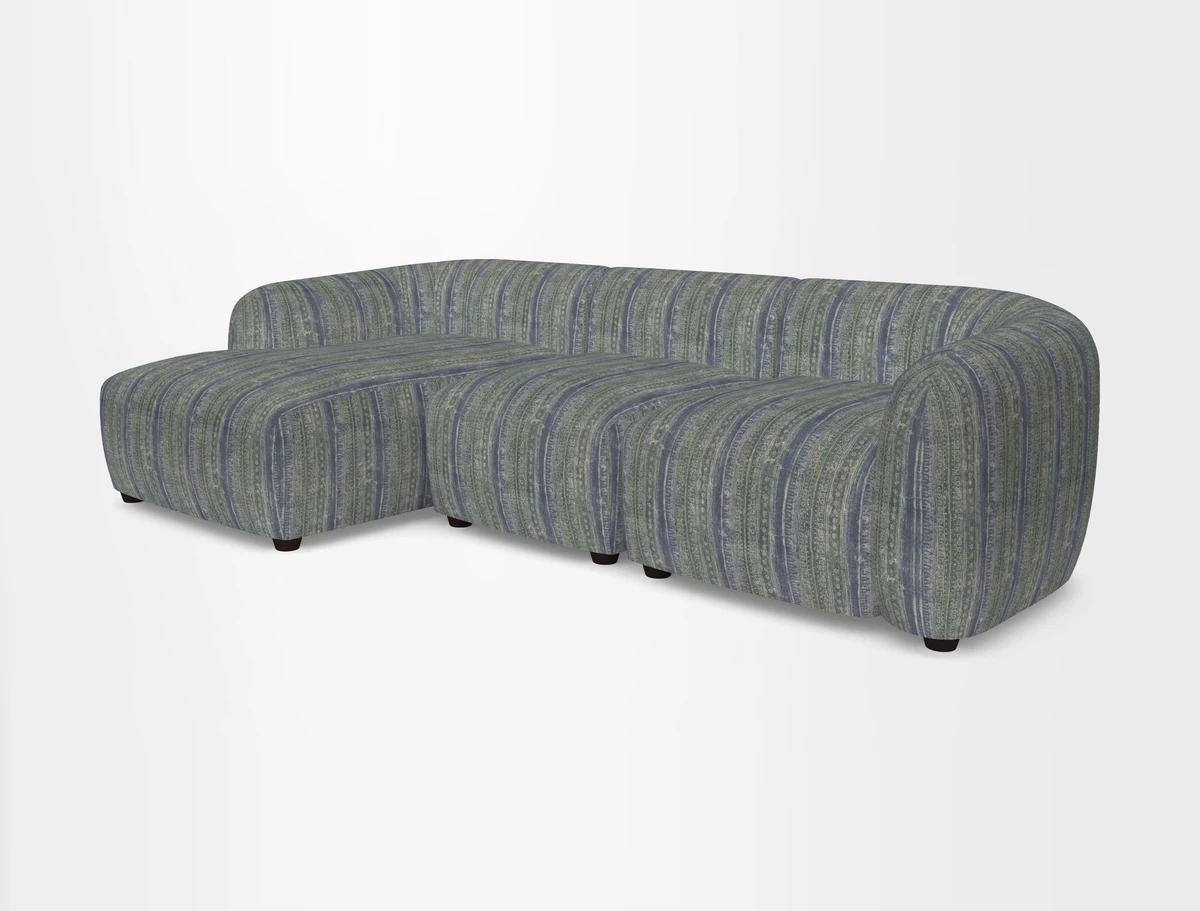 Form modular chaise sofa LHF in Harpers Bazaar Spheres Artists Peony