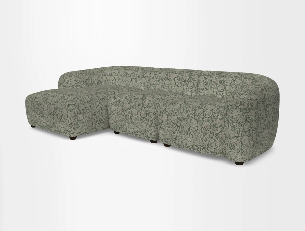 Form modular chaise sofa LHF in Harpers Bazaar Spheres Artists Peony