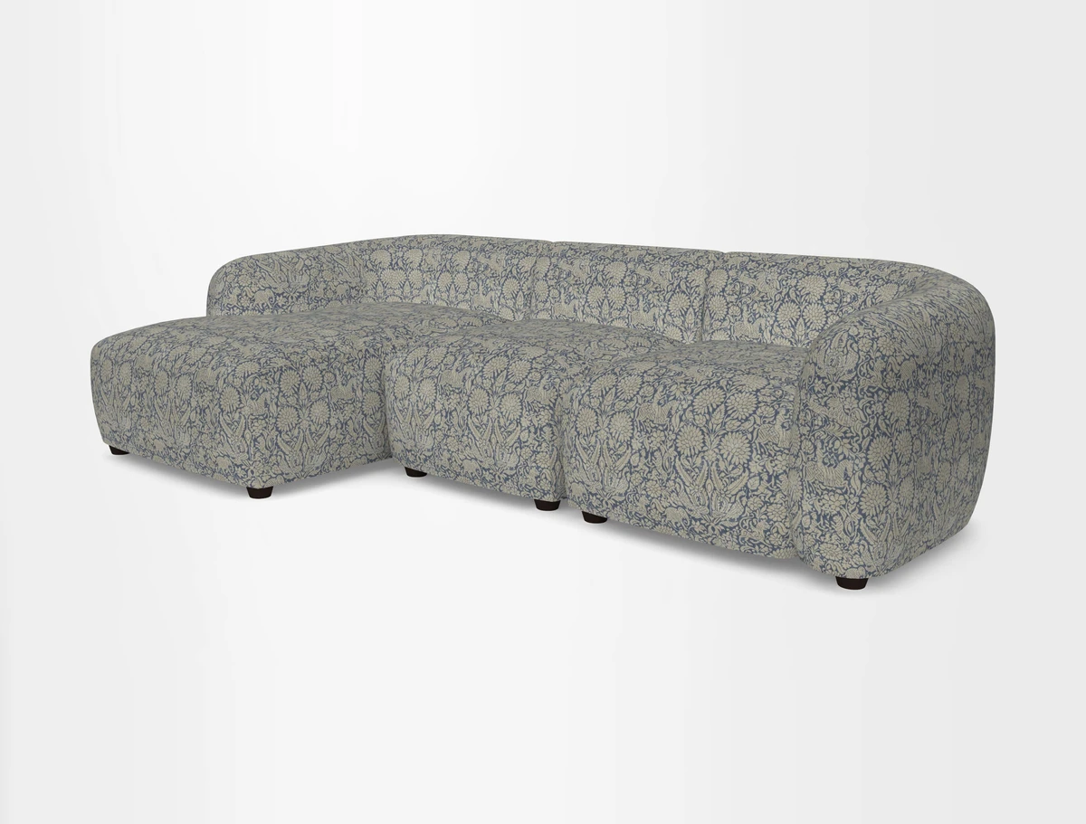 Form modular chaise sofa LHF in Harpers Bazaar Spheres Artists Peony