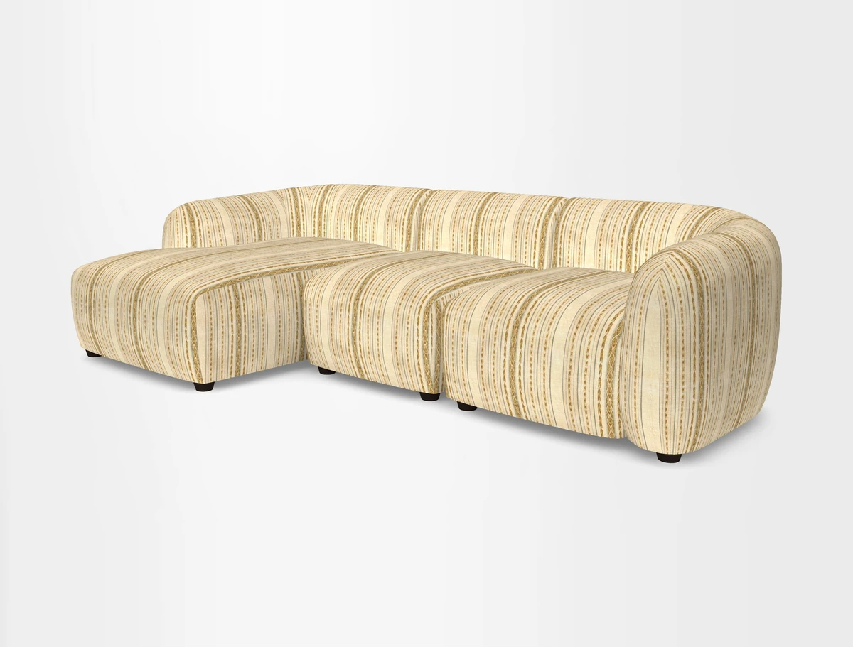 Form modular chaise sofa LHF in Harpers Bazaar Spheres Artists Peony