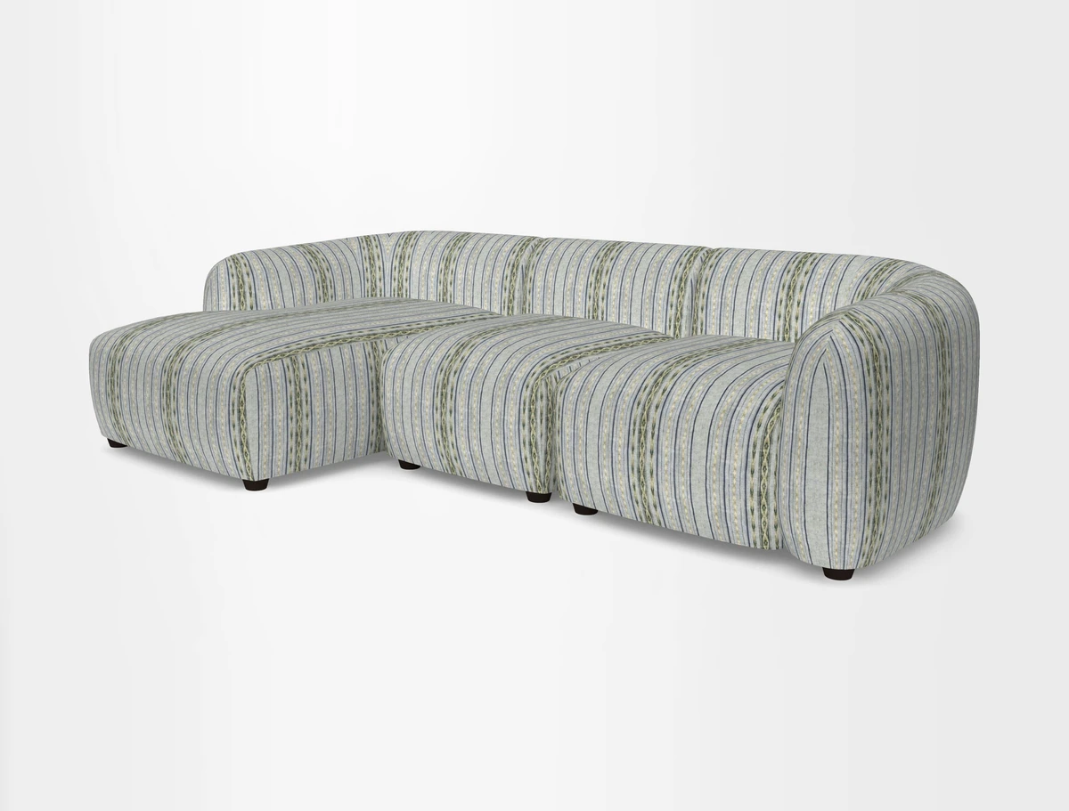 Form modular chaise sofa LHF in Harpers Bazaar Spheres Artists Peony