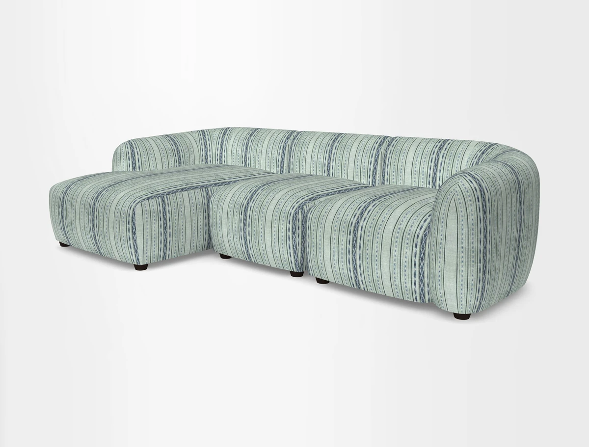 Form modular chaise sofa LHF in Harpers Bazaar Spheres Artists Peony