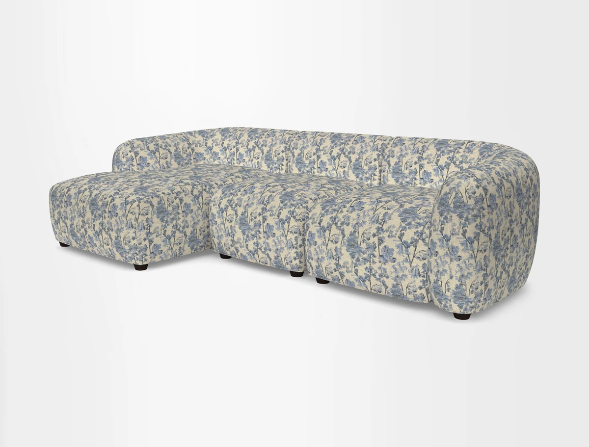 Form modular chaise sofa LHF in Harpers Bazaar Spheres Artists Peony