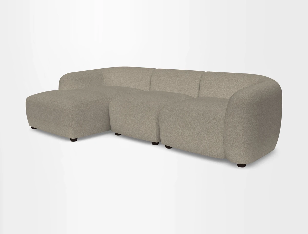 Form modular chaise sofa LHF in Harpers Bazaar Spheres Artists Peony
