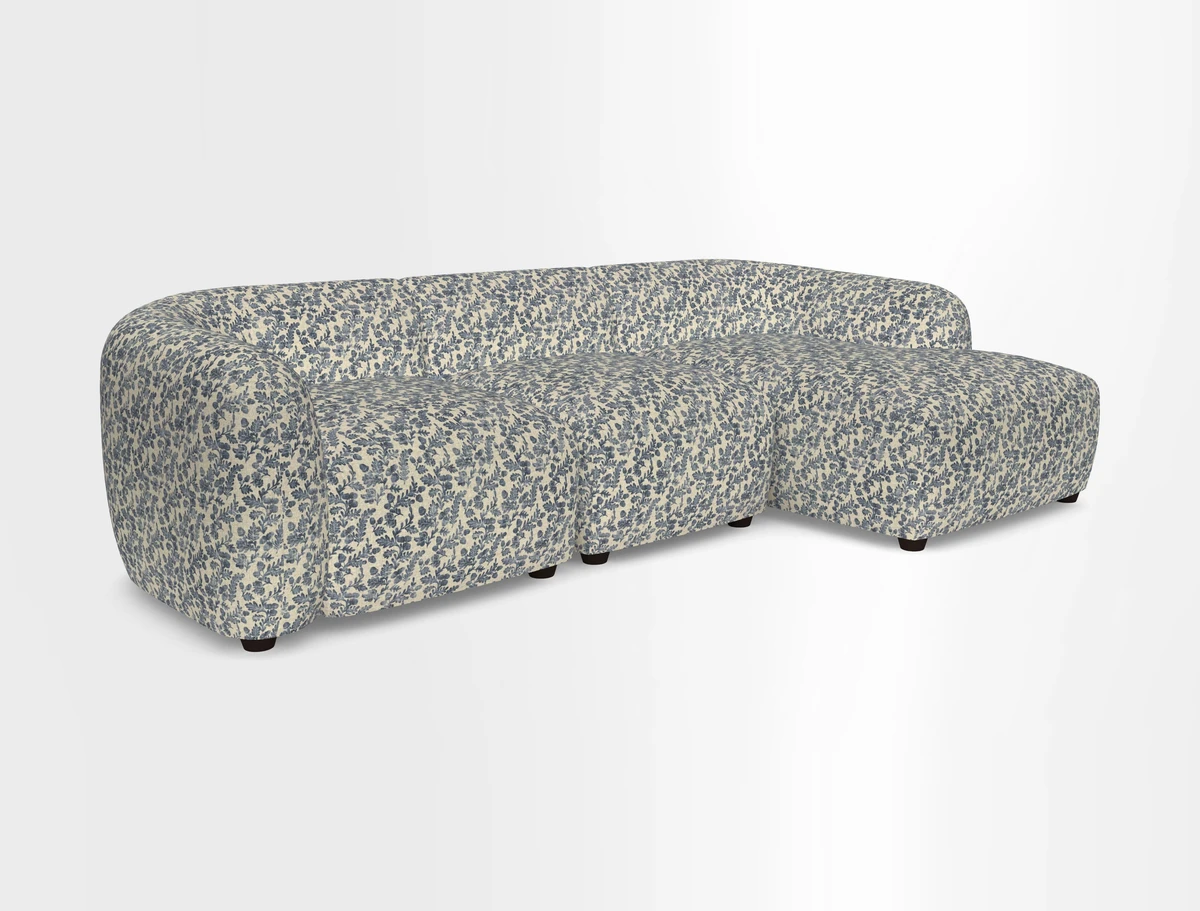 Form modular chaise sofa LHF in Harpers Bazaar Spheres Artists Peony