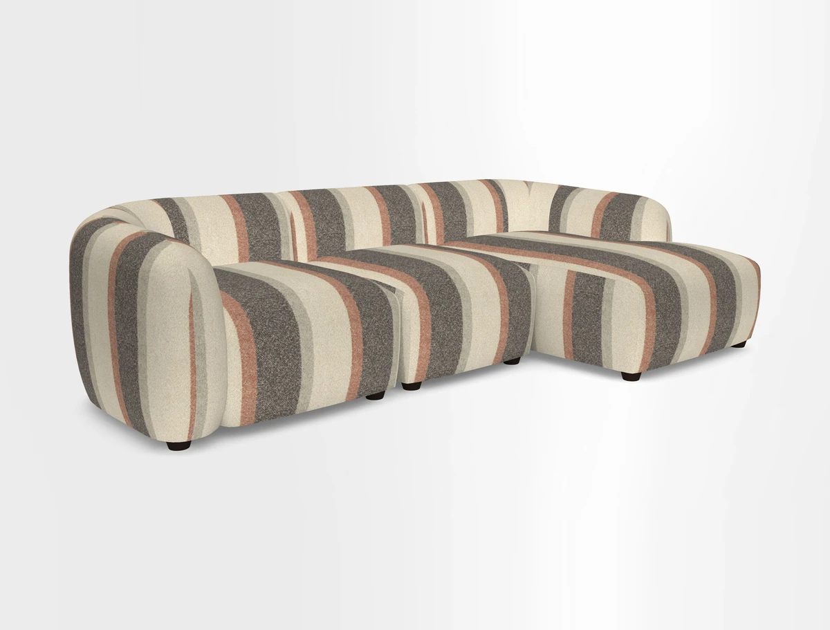 Form modular chaise sofa LHF in Harpers Bazaar Spheres Artists Peony