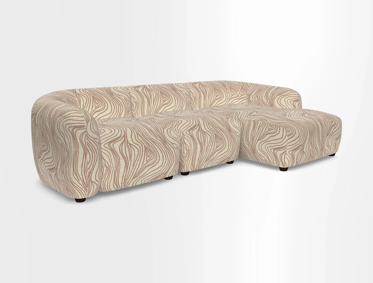 Form modular chaise sofa LHF in Harpers Bazaar Spheres Artists Peony