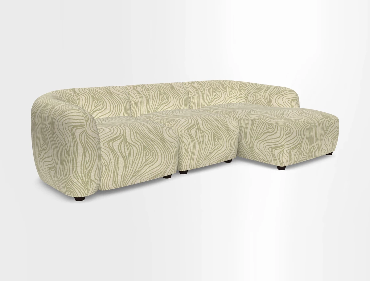 Form modular chaise sofa LHF in Harpers Bazaar Spheres Artists Peony