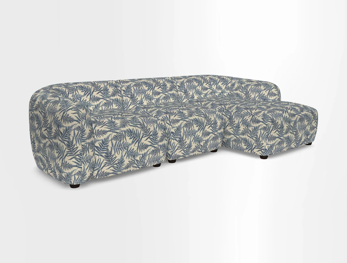 Form modular chaise sofa LHF in Harpers Bazaar Spheres Artists Peony
