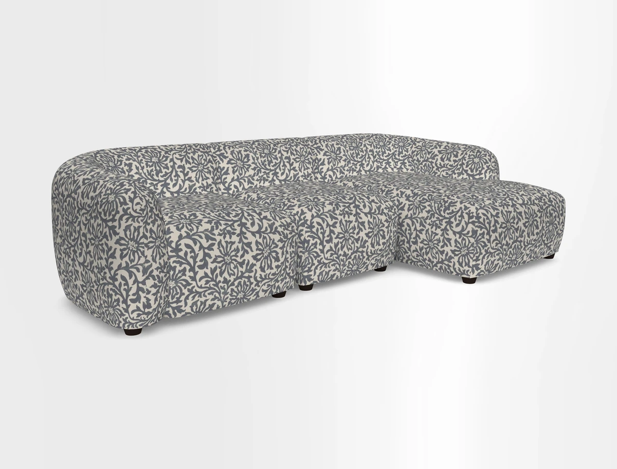 Form modular chaise sofa RHF in Harpers Bazaar Spheres Artists Peony