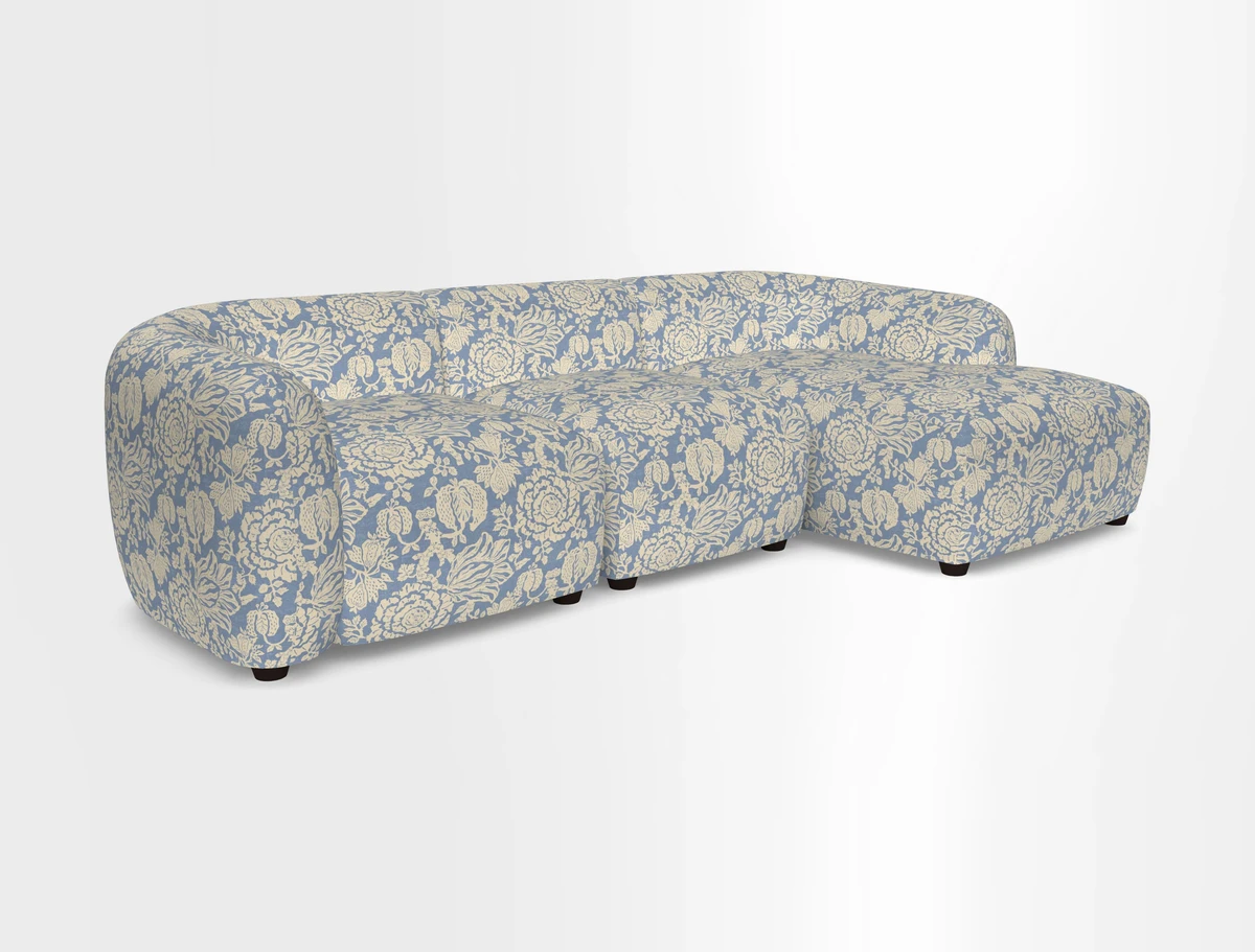 Form modular chaise sofa LHF in Harpers Bazaar Spheres Artists Peony