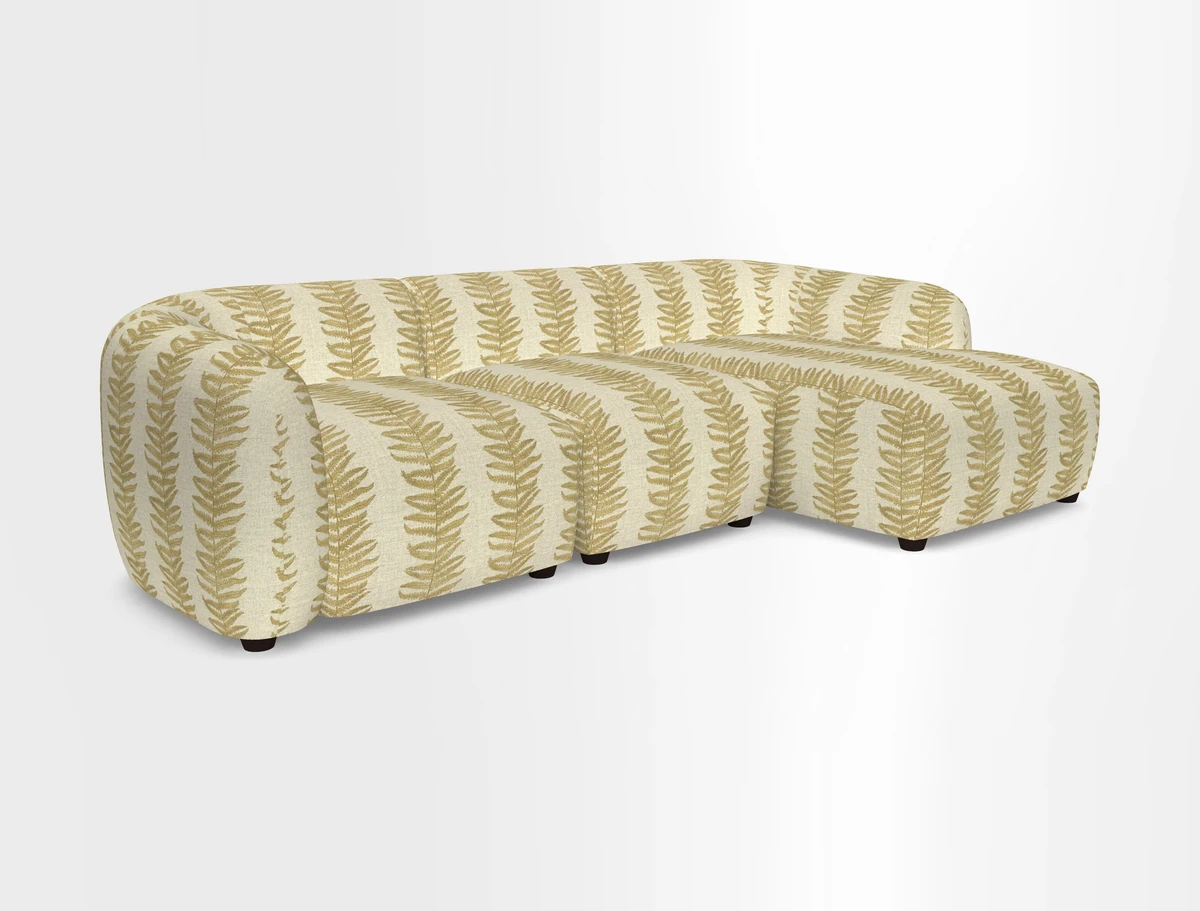 Form modular chaise sofa LHF in Harpers Bazaar Spheres Artists Peony