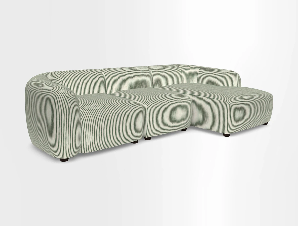 Form modular chaise sofa LHF in Harpers Bazaar Spheres Artists Peony