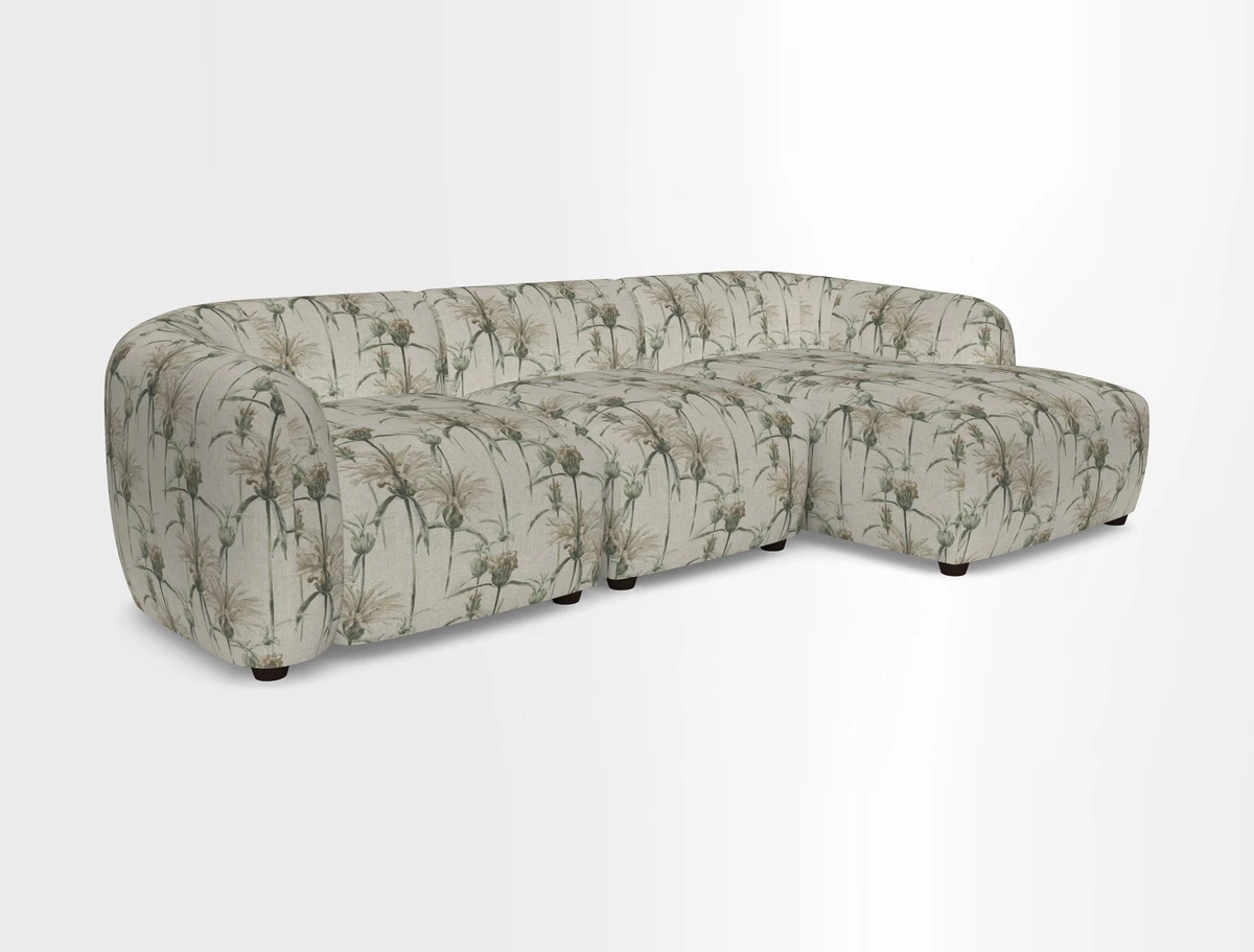 Form modular chaise sofa LHF in Harpers Bazaar Spheres Artists Peony