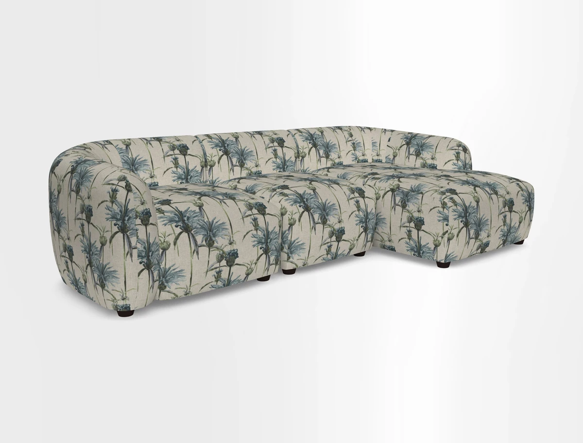 Form modular chaise sofa LHF in Harpers Bazaar Spheres Artists Peony