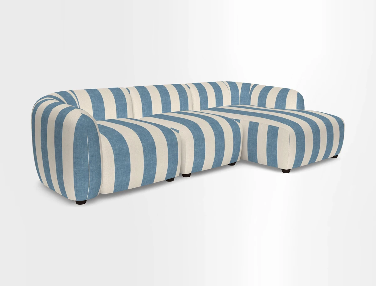 Form modular chaise sofa LHF in Harpers Bazaar Spheres Artists Peony